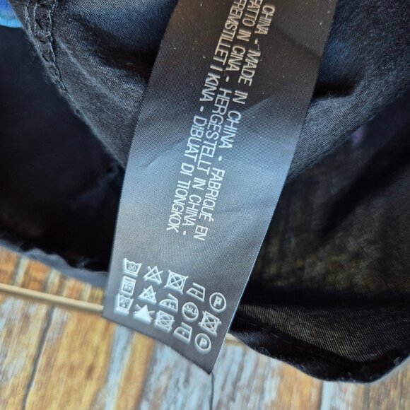 ZARA Floral Embroidered Cotton Silk Oversize Shirt Button Long Sleeve Black - Picture 9 of 13